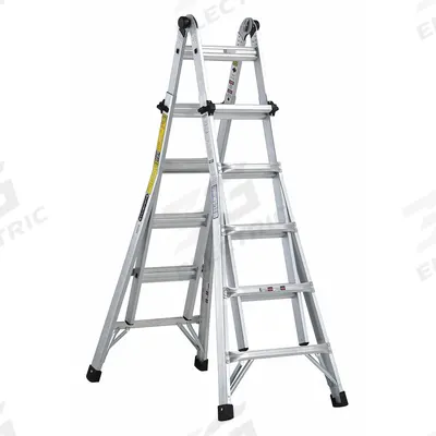 LOUISVILLE LADDER Combination Ladder: 4 Configurations, Aluminum, 300 lb Load Capacity - Staircase & Extending Multifunction Ladders