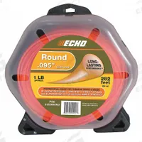 ECHO String Trimmer Line: Nylon, 0.095 in Dia, 141 ft Overall Lg, Round, Orange, 51 to 250 ft (MPN 310095063). Key specifications — Brand: ECHO; Compatible Manufacturer Number: DSRM-2600U; Compatible Product Type: String Trimmers; Material: Nylon.