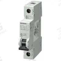 SIEMENS IEC Miniature Circuit Breaker: 45 A Amps, 60V DC, 14kA at 240V AC, Screw Clamp, 5SJ4, AC/DC (MPN 5SJ41456HG40). Key specifications — Brand: SIEMENS; DC Voltage Rating: 60V DC; Max. AIR Rating: 14kA at 240V AC; Terminal Connection: Screw Clamp; AC Voltage Rating: 240V AC.