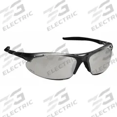 PYRAMEX Safety Glasses: Gray Lens, Half-Frame, Mirrored/Scratch-Resistant, Vented, Avante(R) Series (MPN SSB4570D). Key specifications — Brand: PYRAMEX; Frame Color: Black/Silver; Lens Color: Gray; Lens Properties: Scratch-Resistant / Mirrored.