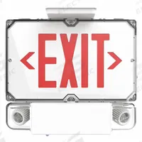 Exit Sign with Emergency Lights: White, LED, Red, 1 Faces, Ceiling/Universal/Wall, Self Diagnostics (MPN DYNCSRW6). Key specifications — Self Diagnostics: Yes; Remote Capable: No; Mounting Location: Universal; Lighting Technology: LED; Text Color: Red; Directional Indicators: Universal Field Selectable Chevrons; Voltage: 120/277V AC; Brand: DUAL-LITE.
