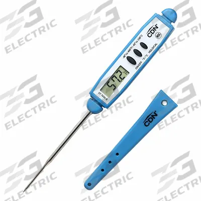 CDN Pocket Thermometer: Fish or Poultry/Food Safety/Meat, LCD, 6 1/2 in Overall Lg - Digital Thermometers for Food