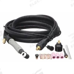 ESAB TIG Torch Kit: Air-Cooled, 17, 12 1/2 ft, 17V (MPN W4013802). Key specifications — Brand: ESAB; Manufacturer Part Number: W4013802; Neck Type: Rigid; Gas Valve (Table): With.