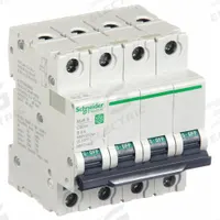 SCHNEIDER ELECTRIC IEC Supplementary Protector: 6 A Amps, 14kA at 240V AC, Screw Clamp, B (MPN M9F21406). Key specifications — Series: C60SP; DC Voltage Rating: Not Rated; Max. AIR Rating: 14kA at 240V AC; Terminal Connection: Screw Clamp; Brand: SCHNEIDER.