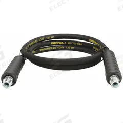 Hydraulic Hose Assembly: 1/4 in ID, NPTF x NPTF, 3 ft Lg, Black, 3/8 in x 3/8 in Fitting Size, H9203. Key specifications — Hose Color: Black; Hose Tube Material: Rubber; Fitting Type: NPTF x NPTF; Manufacturer Part Number: H9203; Brand: ENERPAC.