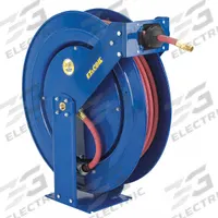 Spring Return Hose Reel: 100 ft (1/2 in I.D.), 1/2 in MNPT, 300 psi Max Op Pressure, Brass, Blue (MPN EZ-TSH-4100). Key specifications — Reel Color: Blue; Hose Capacity: 100 ft (1/2 in I.D.); Overall Dimensions: 23 in L x 9-1/4 in W x 25-1/2 in H; Swivel Material: Brass; Hose End Configuration: 1/2 in MNPT; Brand: COXREELS.