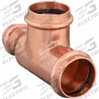 VIEGA PROPRESS Crimp Tee Fitting: Tee, 1 in CTS x 3/4 in CTS x 1 in CTS size, Dimple Center Stop (MPN 77427). Key specifications — Brand: VIEGA PROPRESS; Broad - Material for Bullet: Copper Or Bronze; Brand - Broad: VIEGA.