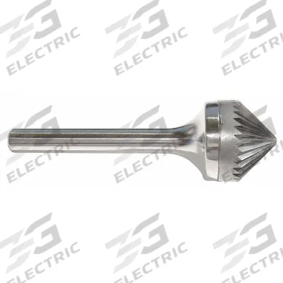APPROVED VENDOR Carbide Bur: 90° Cone, SK-6, Single Cut, 5/8" x 5/16" Head - Single-Cut 90-Degree Cone Burs