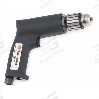 INGERSOLL RAND Air-Powered Drill: 3/8 in Chuck, Heavy Duty, 3,800 RPM, 0.5 hp - Pistol-Grip Air-Powered Drills