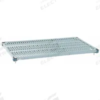 METRO Shelf: 24 in x 36 in, Ventilated Shelf, 800 lb Shelf Capacity, Polymer/Steel, Blue/Taupe (MPN MQ2436G). Key specifications — Color: Blue; Deck Material: Steel; Brand: METRO.