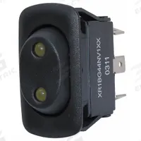 EATON Lighted Rocker Switch: 3 Positions, SPDT, On/Off/On, Amber (MPN XR3BG44NV1XX). Key specifications — AC Contact Rating: 10 A @ 277 V; Horsepower: 3/4 hp @ 277 V; Operator Illumination: Illuminated; Terminal Connection Type: 0.25 in Quick Connect Tab; Includes Lens: Lens Included; Series: X; Displayed Brand: EATON; Manufacturer Part Number: XR3BG44NV1XX.