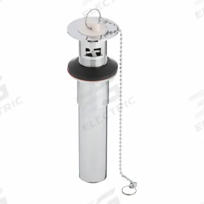APPROVED VENDOR Drain Assembly: Brass, Chrome, 8 in Overall Ht - Sink Drains with Removable Stopper