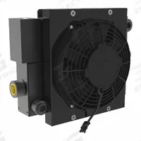 AKG Forced Air Oil Cooler: 10 hp Heat Removed, 30 gpm Max. Flow, 377 psi Max. Pressure, 12V DC (MPN D10-12-BP65). Key specifications — attr96059: SAE #12; attr96056: IP 68; attr96057: 12V DC; attr98919: AKG.