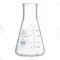 GLOBE SCIENTIFIC Erlenmeyer Flask: 125 mL, Colorless, Conical, A, 6 Compatible with Stopper Size (MPN 8410125). Key specifications — Shape: Conical; Body Color: Colorless; Brand: GLOBE SCIENTIFIC; Compatible with Stopper Size: 6; USP Specification: Type I.