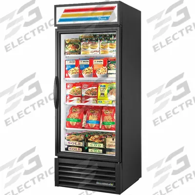 TRUE REFRIGERATION Freezer Merchandiser: 78 5/8 in x 30 in x 29 7/8 in, Black, Glass Door - Convertible Refrigerator/Freezer Merchandisers