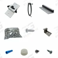 HADRIAN Outswing Door Kit: Aluminum, Anodized Aluminum (MPN 621066). Key specifications — Compatible Partition Material: Plastic; Finish: Anodized Aluminum; Component Type: Out Swing Door Kit; Brand: HADRIAN.