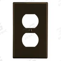 HUBBELL Wall Plate: Duplex Outlet, 1 Gang, Brown, Std Size (MPN P8). Key specifications — Brand: HUBBELL; Material: Polycarbonate.