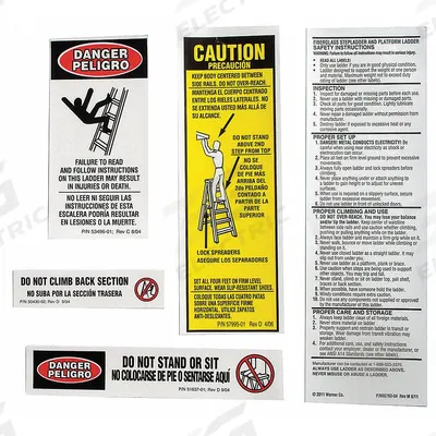 WERNER Stepladder Safety and Instructions Labels: Fits Werner Brand (MPN LFS100) - Material Handling Parts
