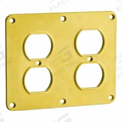 LEVITON 2 - Duplex Receptacle Coverplate - YELLOW: Portable Outlet Box Cover - Portable Power Outlet Box Covers