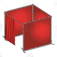 APPROVED VENDOR Welding Booth Kit: 6 ft Wd, 6 ft Ht, Red, PVC (MPN 22RP04). Key specifications — attr442118: Snap Locks; attr442103: 22RP04; attr442107: APPROVED VENDOR; attr442124: PVC.