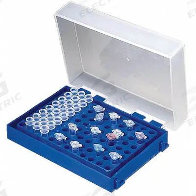 HEATHROW SCIENTIFIC Tube Rack: 4 3/4 in Overall Wd, 2 in Overall Ht, 9 3/4 in Overall Lg, Polypropylene - Lab Storage Racks