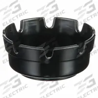 CRESTWARE Ash Tray: Black, Melamine, 1 3/4 in Overall Ht, 4 in Overall Dia (MPN MEL263B)