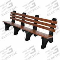 ULTRASITE Outdoor Bench: Comfort Park Avenue, 96 in Overall Lg, 33 1/2 in Overall Ht, Brown, Black (MPN PB 8BROCPAE). Key specifications — Manufacturer Part Number: PB 8BROCPAE; Brand: ULTRASITE; Frame Color: Black; Product Type: Outdoor Bench; Seat Color: Brown; Series: Comfort Park Avenue.