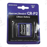 AMERICAN STANDARD Battery Module: For Selectronic Series, Lithium, 6V DC (MPN PK00.CRP). Key specifications — Voltage: 6V DC; Brand: AMERICAN STANDARD; Battery Type: CRP2; Compatible Series: Selectronic; Material: Lithium; Product Type: Battery Module.