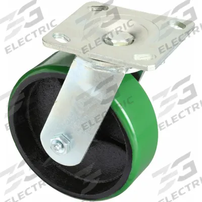 APPROVED VENDOR Plate Casters: Rigid/Swivel, No Brake, Polyurethane, 6 in Wheel Dia, Roller - Plate Caster Kits