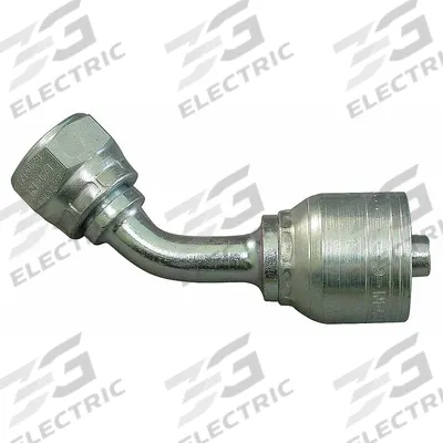 AEROQUIP Hydraulic Crimp Fitting: Steel x Steel, 45° Elbow, -8 For Hose Dash Size - Aeroquip Crimp Hydraulic Hose Fittings with BSPP Connection