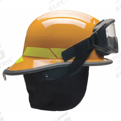 BULLARD Fire Helmet: Orange, Modern Rear Brim, Chin Strap