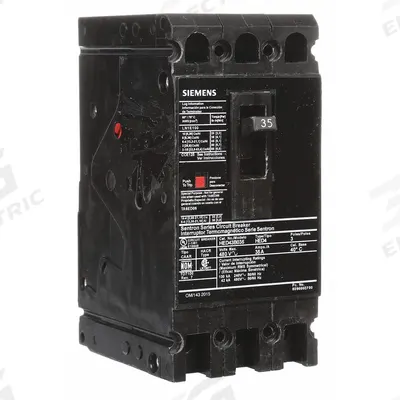 Siemens Molded Case Circuit Breaker: 35 A Amps, 42kA at 480V AC, Fixed, Load Side Lug - ED-Frame Siemens Molded Case Circuit Breakers