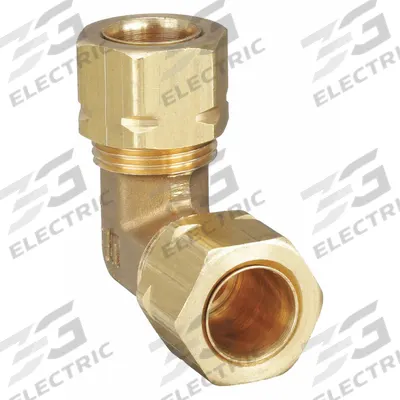 PARKER Compression Fitting Elbow: 3/4 in OD x 3/4 in OD Fitting Size, Brass - Self-Aligning Brass Compression Fittings