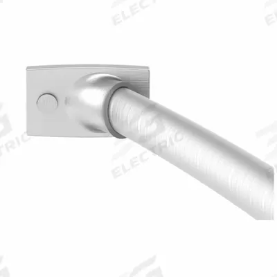 WINGITS Curved Shower Rod: 60 in Overall Wd, Stainless Steel, Satin, Drywall - Rods & Mounting Hardware for Shower Curtains