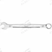 MILWAUKEE Combination Wrench: Steel, Chrome, 27 mm Head Size, 14 3/8 in Overall Lg, Std (MPN 45-96-9527). Key specifications — attr309539: 27 mm; attr309567: Yes; attr324930: MILWAUKEE.