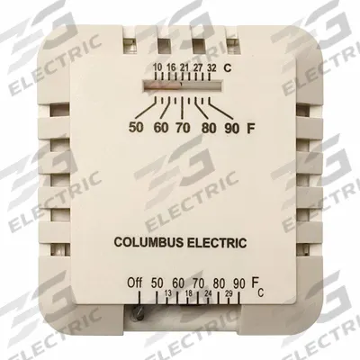 COLUMBUS ELECTRIC Gas Wall and Ceiling Heater Thermostat: 50° to 90°F - Thermostats for Gas Wall & Ceiling Heaters