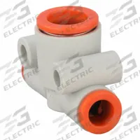 SMC Push-Fit Tee Fitting: 1/4 in OD x 1/4 in OD x 3/8 in OD Size, Polybutylene Terephthalate, White (MPN KQ2T07-11A). Key specifications — Brand: SMC.
