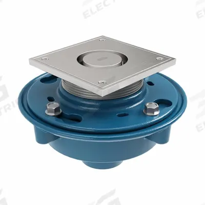 ZURN Floor Drain: Square, Cast Iron, 8 3/8 in Overall Dia, 6 in Overall Ht - Institutional Floor Drains