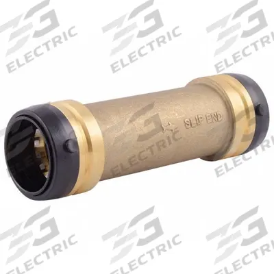 SHARKBITE Push-Fit Coupling Fitting: Straight, 1 1/2 in Pipe x 1 1/2 in Pipe Size - Standard Brass Push-to-Connect Tube Fittings