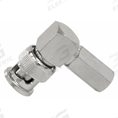 DOLPHIN COMPONENTS CORP Coaxial Connector (Right Angle): Male, Connector, Silver, Twist-On - BNC Coaxial Connectors