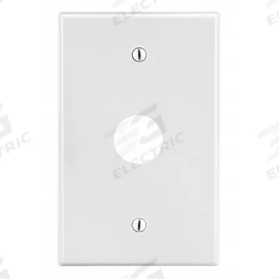 HUBBELL Wall Plate: Single Circular Opening, 1 Gang, White - General Purpose Wall Plates