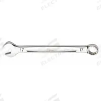 MILWAUKEE Combination Wrench: Chrome Vanadium Steel, Chrome, 17 mm Head Size, 8 3/4 in Overall Lg (MPN 45-96-9517). Key specifications — attr309539: 17 mm; attr309567: Yes; attr324930: MILWAUKEE.
