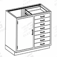 Base Cabinet: 35 1/4 in Overall Ht, 22 in Overall Dp, 35 in Overall Wd, Stainless Steel, 8 Drawers (MPN DJ35HS). Key specifications — Product Type: Base Cabinet; Brand: BLICKMAN; Material: Stainless Steel; Standing Style: Wall Mounted; Cabinet Type: Base Cabinets.