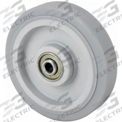 APPROVED VENDOR Caster Wheel: 5 in Wheel Dia., 1 1/4 in Wheel Wd, Rubber, 200 lb Load Rating - Nonmarking Rubber Tread on Plastic Core Wheels