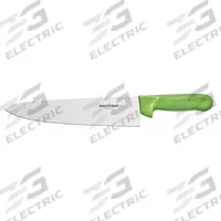 DEXTER RUSSELL Chef Knife: Honed, 15 in Overall Lg, Steel Blade, Polypropylene Handle, Green Handle (MPN 12433G). Key specifications — Sub-brand: Sani-Safe; Brand: DEXTER RUSSELL; Blade Material: Steel; Blade Type: Honed; Handle Color: Green; Handle Material: Polypropylene; Knife Type: Chef's Knife; NSF Certified: Yes.