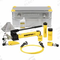 ENERPAC Toolbox Set: 10 ton Cylinder Nominal Capacity, 5 ton Capacity with Attachments (MPN SC10HTB). Key specifications — attr96685: Mfr. No. HF100; attr98870: ENERPAC; attr96682: 1/2 to 6-1/8 in; attr96683: Mfr. No. RCH123; attr96684: Mfr. No. P392; attr1160276: Hydraulic Cylinders and Hand Pump Toolbox Set.