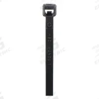 PANDUIT Cable Tie: 6 in Nominal Lg, 1 1/2 in Nominal Max. Bundle Dia., 0.14 in Wd, Black, 100 PK (MPN PLT1.5I-C0). Key specifications — Outdoor Use: No; Color: Black; Brand: PANDUIT.