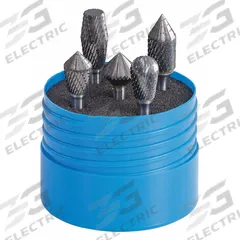 SGS PRO Carbide Bur Set: 1/4" Shank, Double/Single Cut, 1/2" to 5/8" Head Dia, 5 pc (MPN 18230). Key specifications — Trade Number: SN-5CO; Brand: SGS PRO.