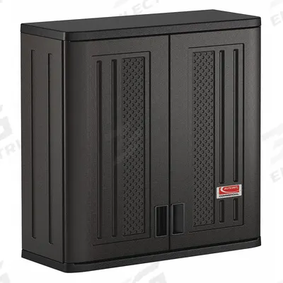 SUNCAST Wall Cabinet: 30 in x 12 in x 30 1/4 in, Solid, 1 Adj Shelf, Dark Gray - Commercial Plastic Wall-Mount Shelf Cabinets