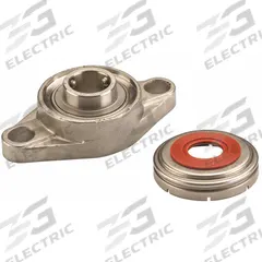 NTN 2 Bolt Flange Bearing: Radial Ball, 1 in Bore, SS, Set Screws, 4 29/32 in Lg, 1 13/32 in Wd (MPN SUCFL205-16C0FG1). Key specifications — Bore Type: Cylindrical; Brand: NTN; Lubricant Material: FDA/USDA-H1 Solid Grease; Mounting Bolt Size: 5/8 in; System of Measurement: Inch; Included Bearing Cap: Open Cap.
